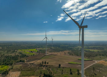 Landscape of wind farm. wind energy. wind power. sustainable, renewable energy. wind turbines