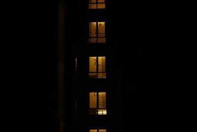 Illuminated building at night