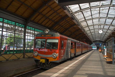 Train at railroad station