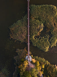 Aerial view of bridge above river