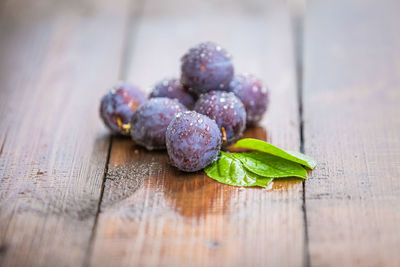 Close-up of fruits on table