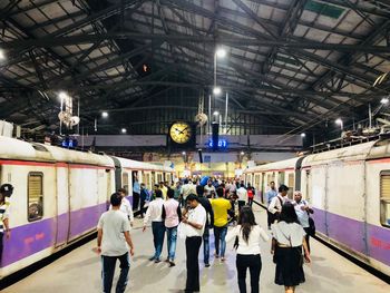 People at railroad station platform