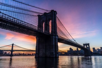 Low angle view of suspension bridge