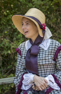 Portrait of woman wearing hat