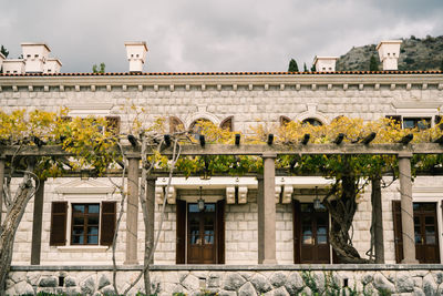 Low angle view of historic building