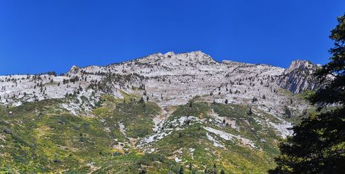 Hamongog hiking trail mountain views below lone peak wilderness, wasatch rocky mountains, utah