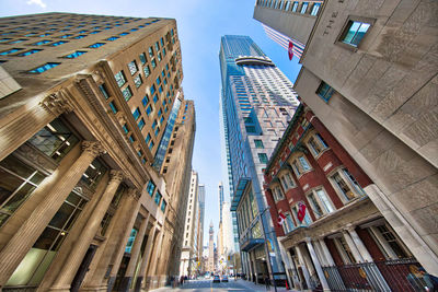 Low angle view of buildings against clear sky