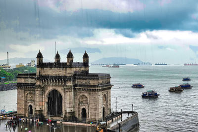 Panoramic view of sea against cloudy sky