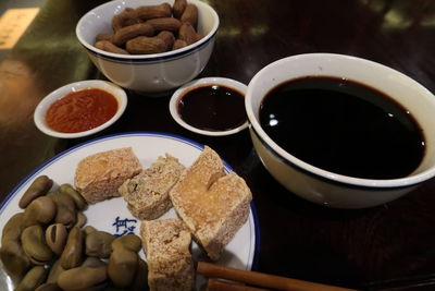 Close-up of food on table