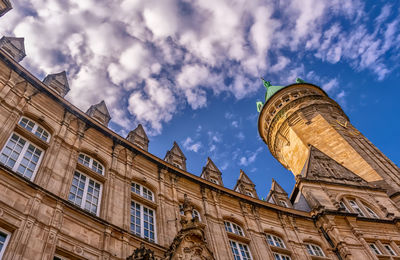 Low angle view of historical building against sky