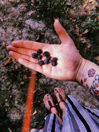 Close-up of woman holding berry fruits