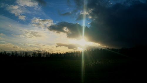 Scenic view of landscape against sky during sunset