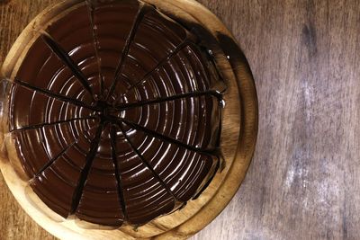 High angle view of chocolate on table