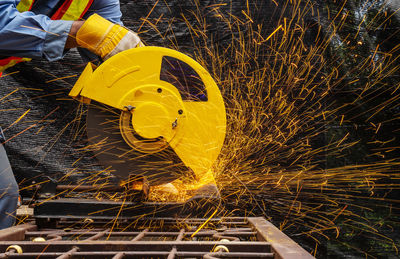 Low angle view of fire hydrant at factory