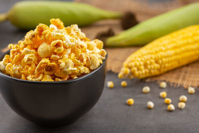 Close-up of food in bowl on table
