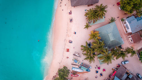 High angle view of beach