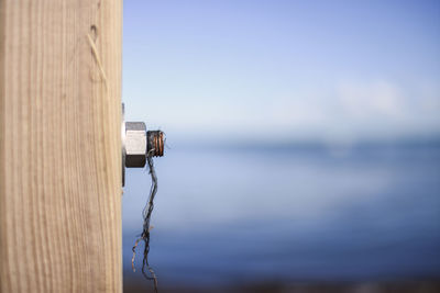 Close-up of water against sky