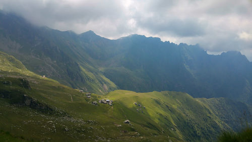 Scenic view of mountains against sky