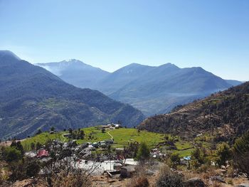 Scenic view of mountains against sky