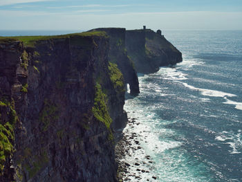 Aerial view of  cliffs of moher towards south. 