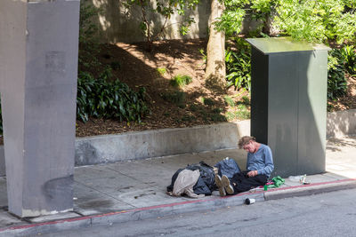 Man sitting in park