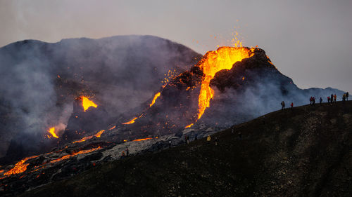 Volcanic eruption in mt fagradalsfjall, southwest iceland. the eruption began in march 2021.