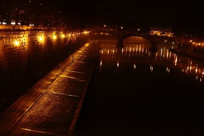 Illuminated lamp at night