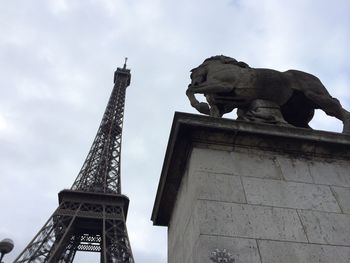 Low angle view of eiffel tower