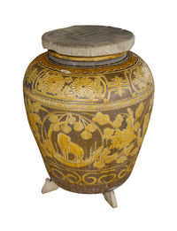 Close-up of vase against white background