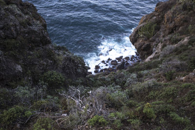 High angle view of sea