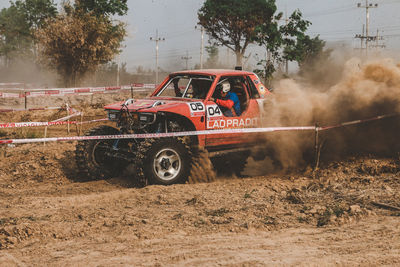 View of vehicle on field