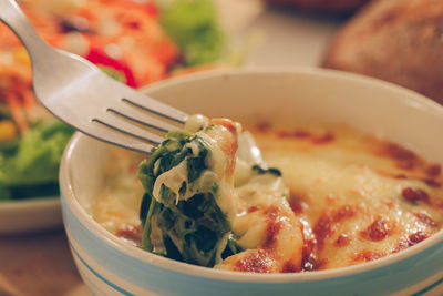 Close-up of meal served in bowl