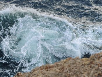 High angle view of sea waves