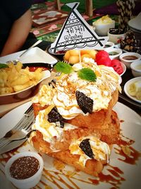 Close-up of food on table