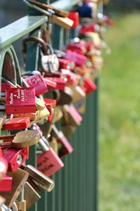 Close-up of padlocks