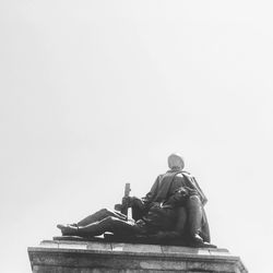 Low angle view of statue against clear sky