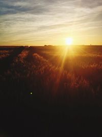 Scenic view of landscape at sunset