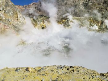 Panoramic view of rocks and mountains