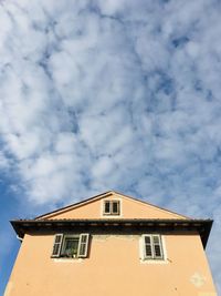 Low angle view of house against sky