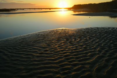 Scenic view of sea at sunset