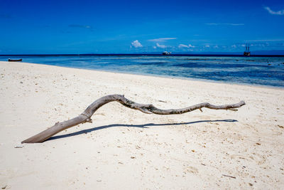 Sand on beach against sky