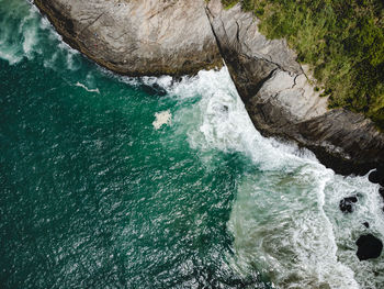 High angle view of sea