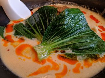 High angle view of breakfast on plate