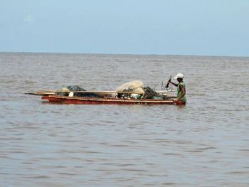 Boats in sea