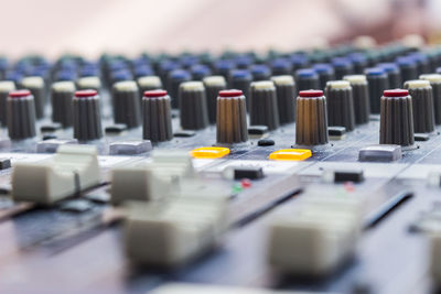 Close-up of sound mixer