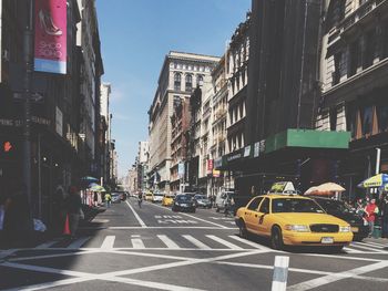 Traffic on road in city