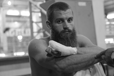 Portrait of young boxer