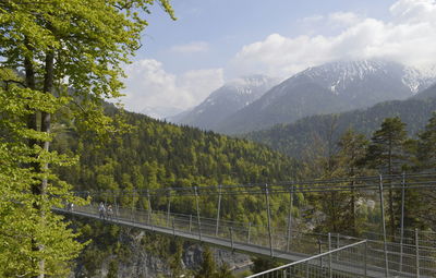 Scenic view of landscape and mountains against sky