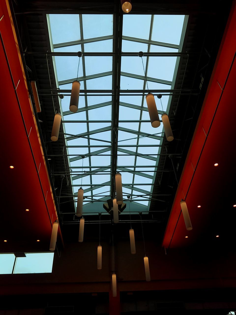 indoors, low angle view, ceiling, architecture, built structure, window, no people, day