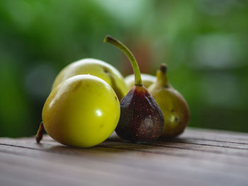 Close-up of fruits on table